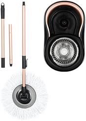 TOWER Classic Spin Mop & Bucket Black & Rose Gold