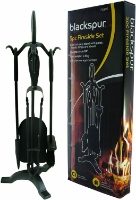 BLACKSPUR Black 5 Piece Fireside Set