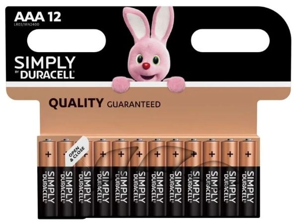 DURACELL (AAA) 2400 B12 **CARD OF TWELVE** SIMPLY