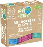 GO GREEN 3 Pack Recycled Micro Fibre Cloths