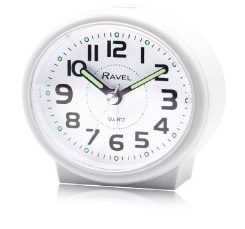 RAVEL Easy Read Pastel Alarm clocks Quiet Sweep White
