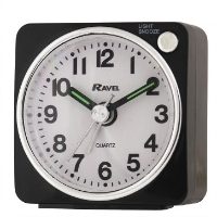 RAVEL Mini Travel Alarm Clock Black 57x56x28mm