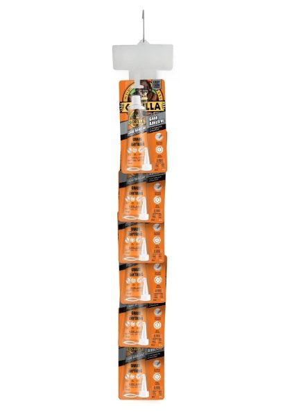 GORILLA 80ml White White Grab Adhesive Clip Strip Display 6