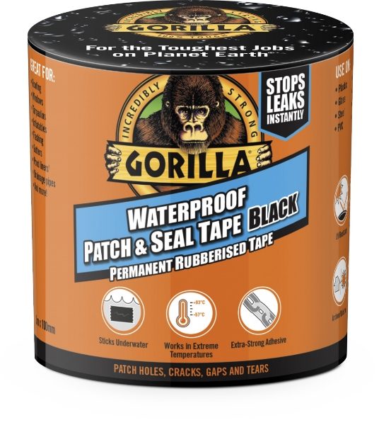 GORILLA 3 Pack Black Waterproof Patch & Seal