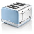 SWAN 4 Slice Retro Blue Toaster