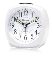 RAVEL Easy Read Metallic Clock Quiet Second Hand White