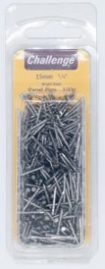 CHALLENGE 15mm Panel Pins Blister 75g