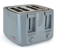 KitchenPerfected 4 Slice Dual Slot Grey Toaster